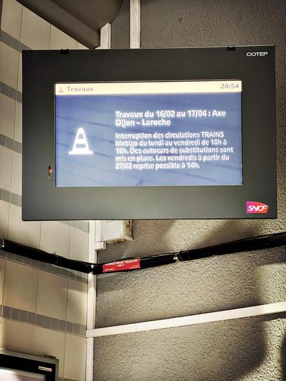 Annonce de travaux sur les voies