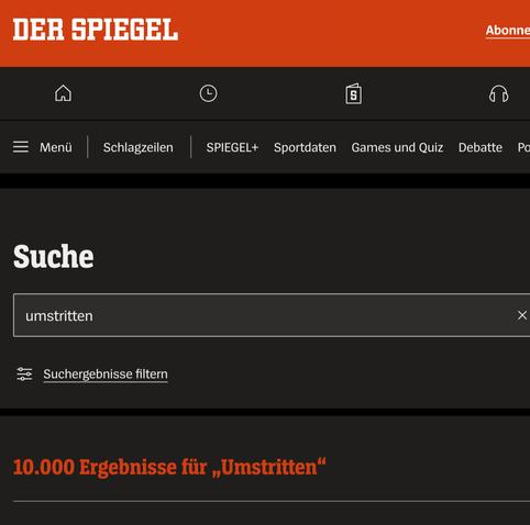 Spiegel Suche umstritten: 10000 Ergebnisse