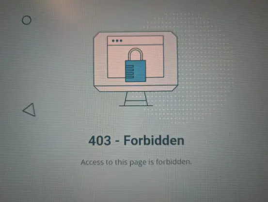 A graphic of a computer monitor with a padlock and 403 forbidden error on a sky blue background with white clouds at the bottom(out of frame)