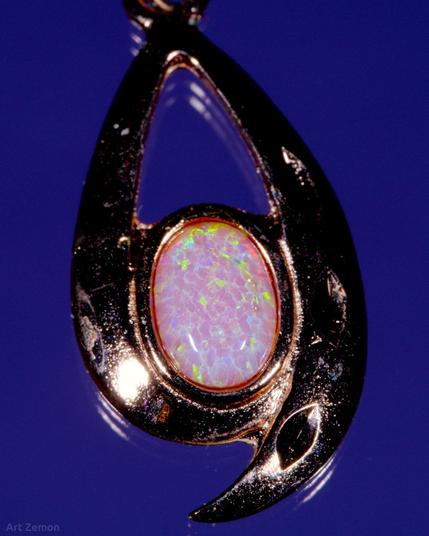 Macro photo of an opal earring
