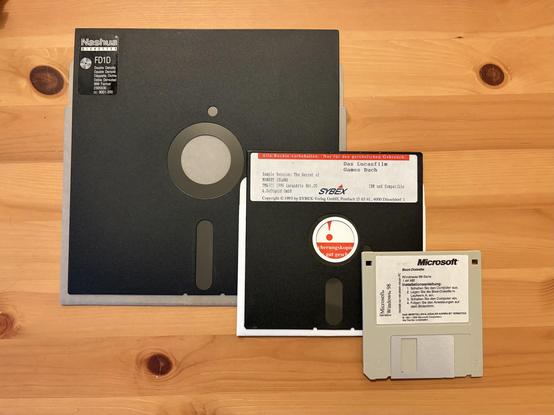 8inch, 5.25inch and 3.5inch floppy disks.