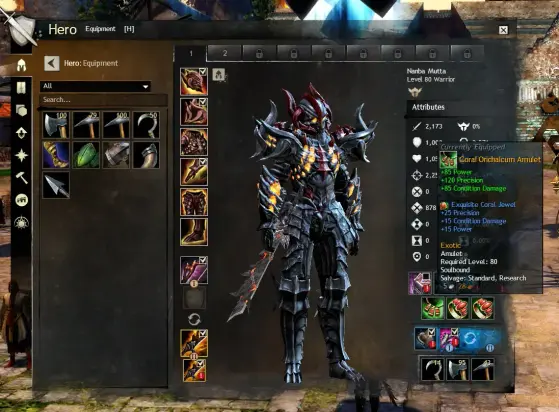 Guild Wars hero equipment
