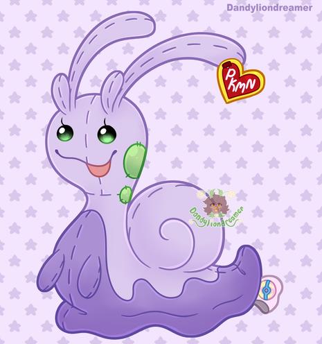 the pokemon sliggoo as a beanie baby

the red heart tag says PKMN

the tush tag has a heal ball on it