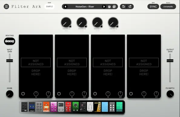 Die einfache Ansicht von Korg Filter Ark