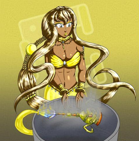 Jenika ([She/Her]) looked with disgust as she tossed out her yellow vessel with a large gem embedded below the rim of the vessel into a garbage can.