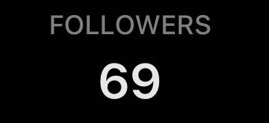 Screenshot of my follower count in the Ivory (Mastodon, iOS) app. The count is a nice 69.