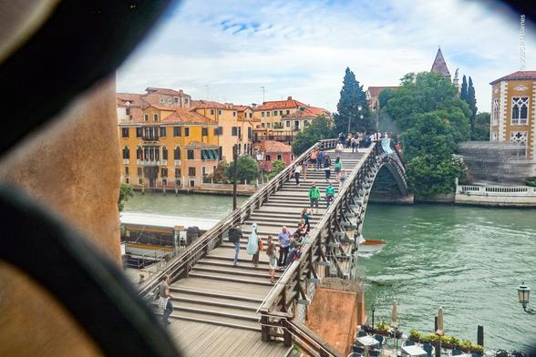 Accademia bridge taken through a window in the museum