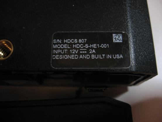 A closeup of the sticker on the underside of a Hivemapper HDC-S