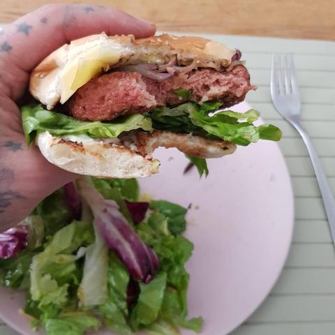 Delicious and juicy vegan burger