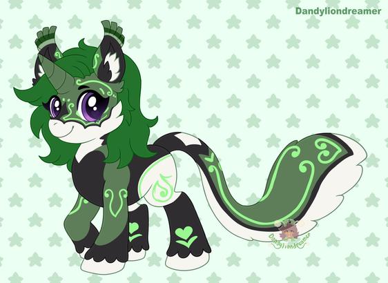 a green fursona redesigned to look like a pony in mlp