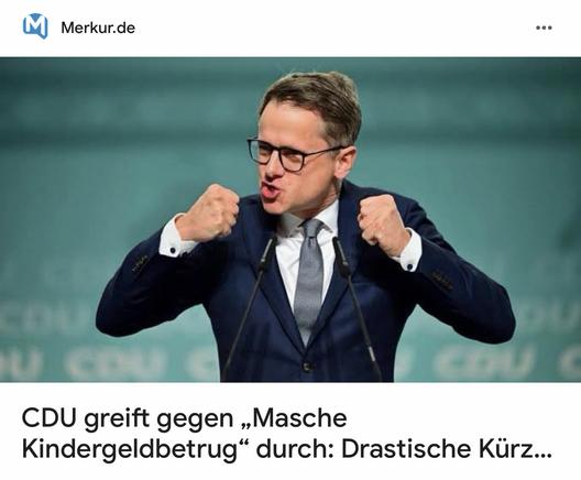 M
Merkur.de
CDU greift gegen „Masche
Kindergeldbetrug" durch: Drastische Kürzungen …

Bild Linnemann 🖖
