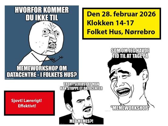 Collage af memes omkring MEMEWORKSHOP IMOD DATACENTRE