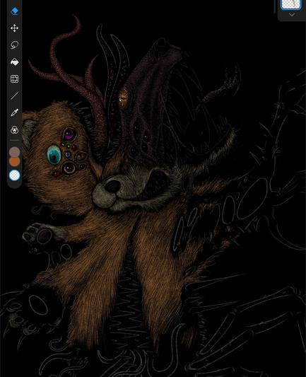 WIP of a mutated teddy bear.
