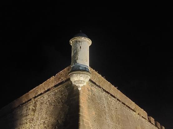 Turret from Saint Joseph's Fortress at night, one of my hometown Macapá's tourism hallmarks.