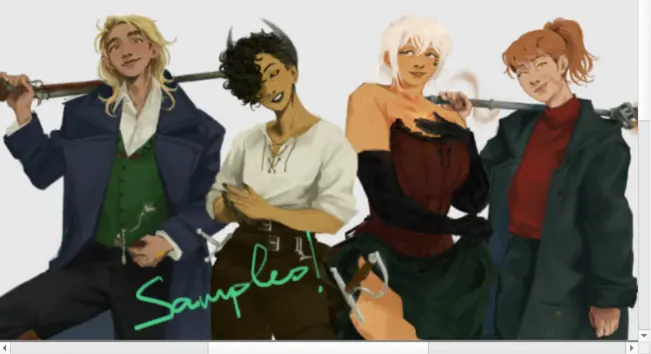 A screenshot of four commissioned OC illustrations.