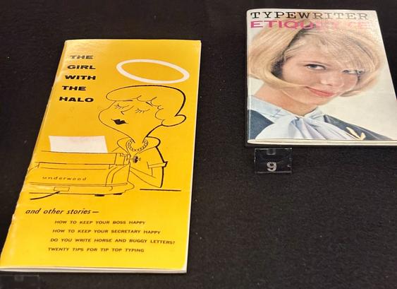 Two typewriter manuals depicting women
