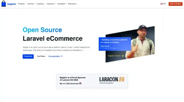 Bagisto is an eCommerce ecosystem for all to build and scale your business. It is based on Laravel, Open Source, secure and fast.