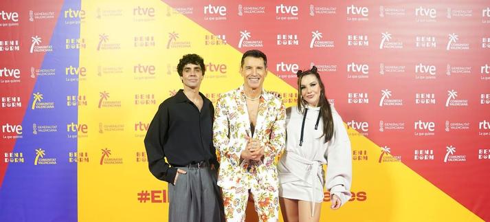 Javier Ambrossi, Jesús Vázquez e Inés Hernand en el Benidorm Fest 2026 / Europa Press News