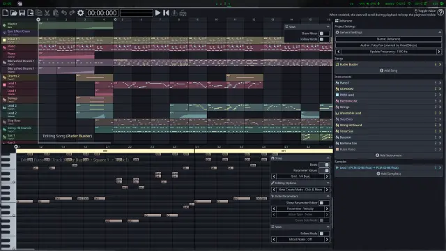 UI of KiraStudio with Ruder Buster recreation as the demo song