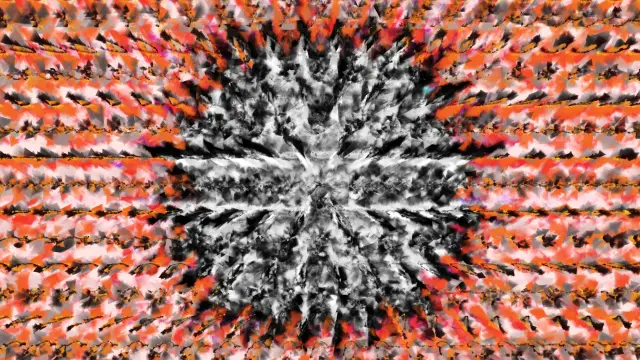 This one has a more radial pattern, more reminiscent of an explosion.