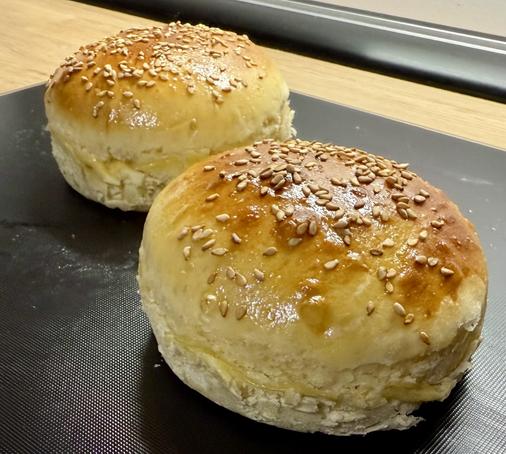 Two buns fresh out of the oven