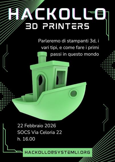 👾 HACKOLLO FEBBRAIO // 3D PRINTERS 👾