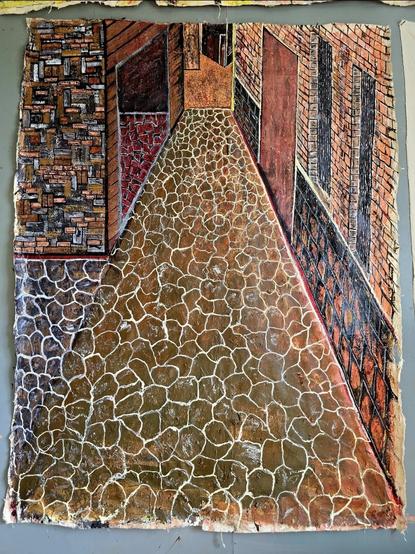 This painting was inspired by my travels in Italy.. 
This piece, In Bari to be exact. 
Hidden bricks of history..

Old Town 
105cm x 135cm
Canvas: Hand beaten Masi
             : Clay base
             : Acrylic 

Available to Purchase 

#bluesky #oldtown #bari #Italy #artist