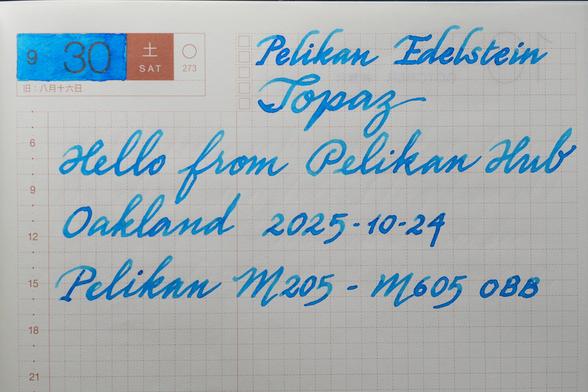 Pelikan Edelstein Topaz
Hello from Pelikan Hub Oakland 2025-10-24
Pelikan M205 - M605 OBB