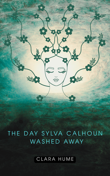 Women with vines and flowers growing from her hair and body is in the midst of a water whirl