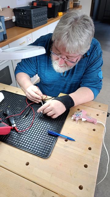 Glue pistol from an elementary school used in a repair.