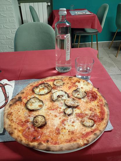 A beautiful pizza on the table