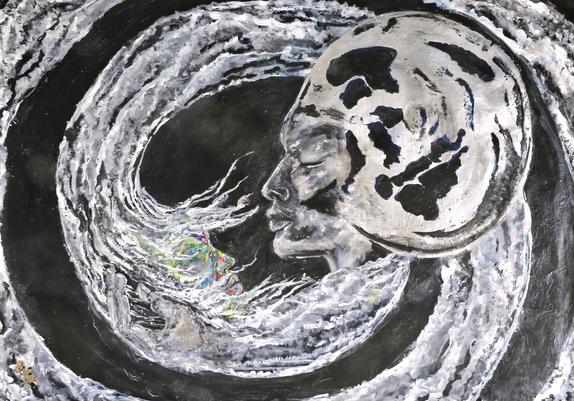 The Man in the moon and Mother nature. 
Painting a story of love and longing..

Once in a blue moon 
100CMX70CM 
Acrylic on canvas 
Available to Purchase 

#bluesky ##blueskyfamily #art #artists #Acrylic #maninthemoon #moon #bluemoon #mothernature