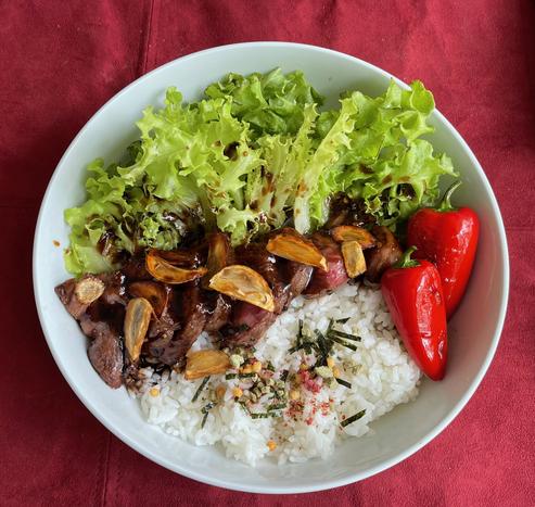 Wagyu Beef Fillet Garlic Steak, Sticky Teriyaki Sauce