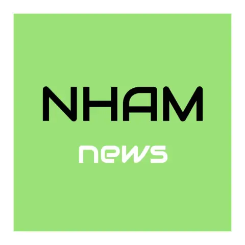 NHAM news logo, in black and white text on a light green background.