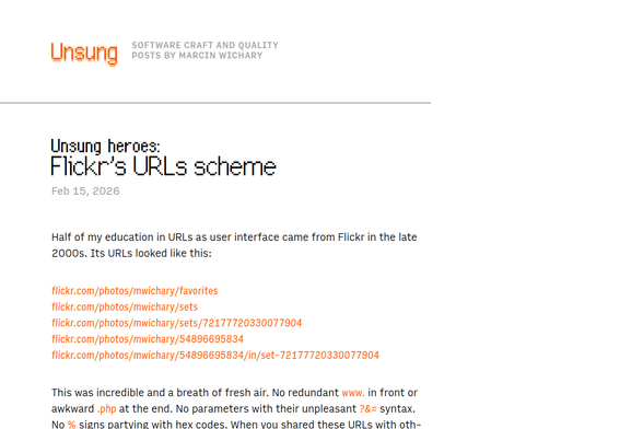 Screenshot of Unsung heroes: Flickr’s URLs scheme