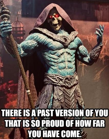 There is a past version of you that is so proud of how far you have come. Says Skeletor feeling this one today.
