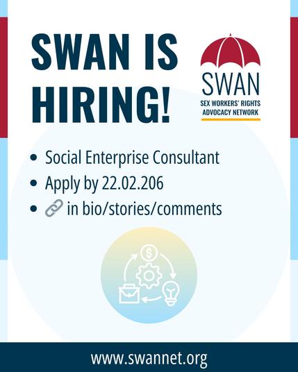 «SWAN is Hiring!»		[logo: SWAN]

• Social Enterprise Consultant.
• Apply by 22nd February 2026.
• Link in [post].