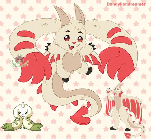 a dragon like oc redesigned to look like terriermon!