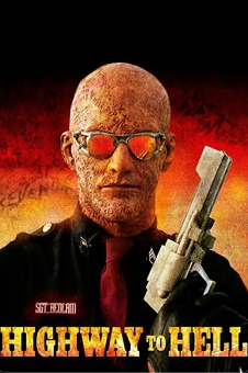 Poster for the 1991 film with the title in yellow at the bottom below a picture of a scarred sheriff with a large gun and sunglasses