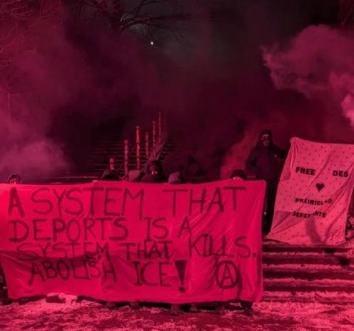 <img alt="Prairieland 19 Case Update" src="https://www.wewillfreeus.org/content/images/2026/02/free.dez.revol.jpeg" /><p>Much has happened in this case since we last updated you back in October.<br />You can read our initial article about the case <a href="https://www.wewillfreeus.org/federal-grand-jury-indicts-two-texas-defendants-with-providing-material-support-to-terrorist/" rel="noreferrer">here</a>.</p><p><strong>Brief Overview</strong></p><blockquote class="kg-blockquote-alt">“This is the first indictment in the country against a group of violent Antifa cell members.”<br />— U.S. Attorney Nancy Larson</blockquote><p>On July 4, 2025, about a dozen people gathered outside the ICE detention facility in Alvarado, Texas, the Prairieland Detention Center, for an autonomous noise demonstration.</p><p>Prairieland is the same facility where political prisoner Leqaa Kordia has been held for nearly a year.</p><p>During the demonstration, court documents allege that a guard shed, multiple officer vehicles, and other facility property were spray painted while fireworks were set off.</p><figure class="kg-card kg-image-card kg-card-hascaption"><img alt="Prairieland 19 Case Update" class="kg-image" height="764" src="https://www.wewillfreeus.org/content/images/2026/02/image.png" width="994" /><figcaption><i><em class="italic" style="white-space: pre-wrap;">Sourced from the Second Superseding Federal Indictment </em></i></figcaption></figure><p>According to <a href="