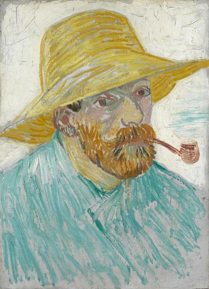 Self-Portrait with Pipe and Straw Hat by Vincent van Gogh,