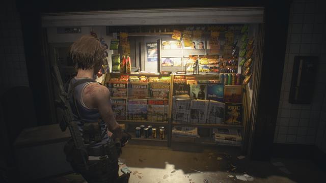 GTX1050Ti環境上でのキオスクでのスクリーンショット。売られている雑誌の表紙がぼやけている。