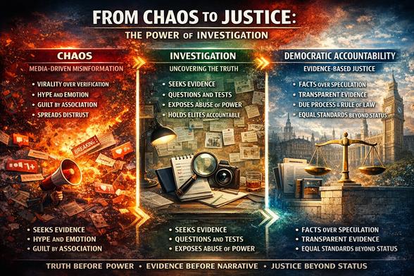 From chaos to justice the investigation journey UK #ChatGPTimage Llewelyn Pritchard 20 February 2026 updated #UKgovernanceAccountabilityGap #BorisJohnson #Quisling