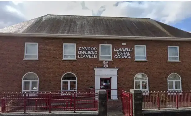 Llanelli Rural Council offices Vauxhall Llanelli town centre council tax rise 47% Cyngor Cwledig