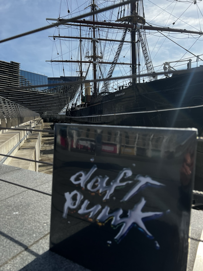 Daft Punk’s ‘Discovery’ taken in front of the RRS Discovery, the Scott captained ship that went to the Antarctic in 1901.