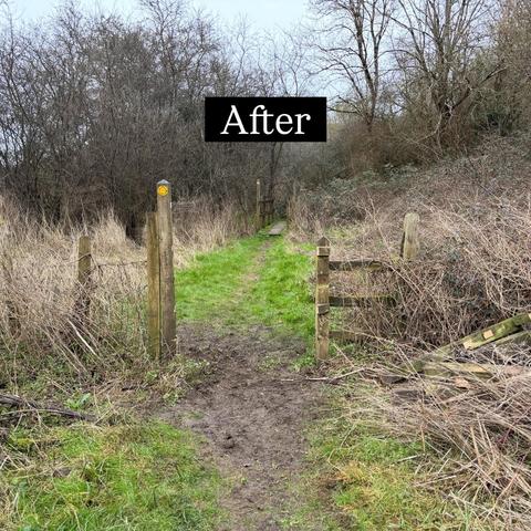 A wide open public footpath anyone can walk through.
