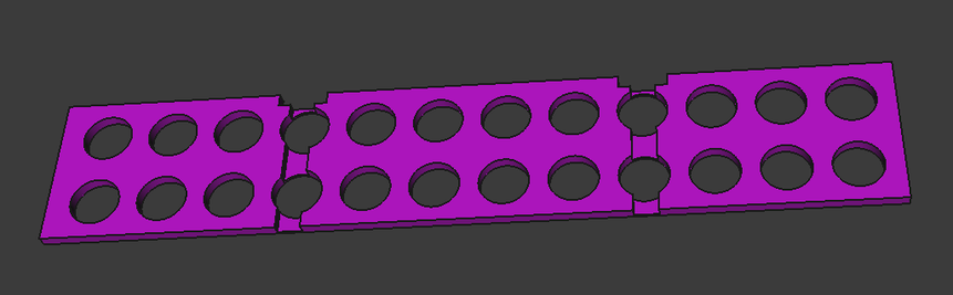 Screenshot of FreeCAD, with cutlery basket end piece in a close up.