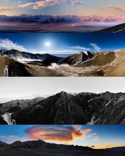 A collage of panoramas from Mongolia