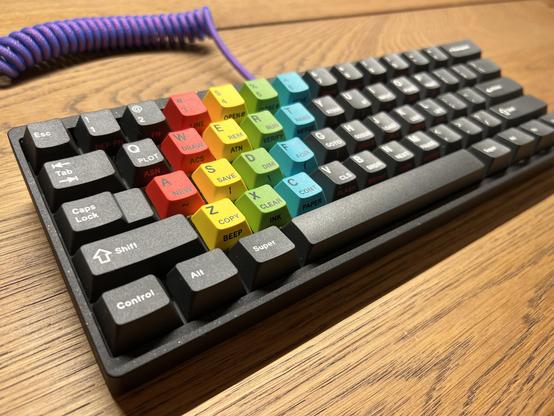 Mechanical keyboard with ZX Spectrum keycaps