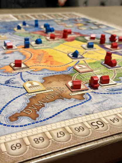 Concordia Britannia map. Showing houses and towns across Roman Britain.